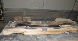 Giogo lampadario in legno su misura